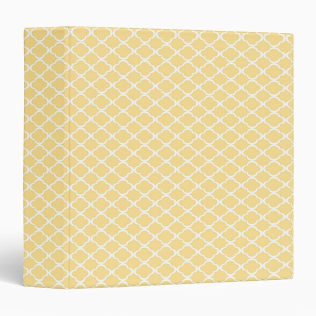 Pastel Yellow Quatrefoil Binder (Front/Spine)