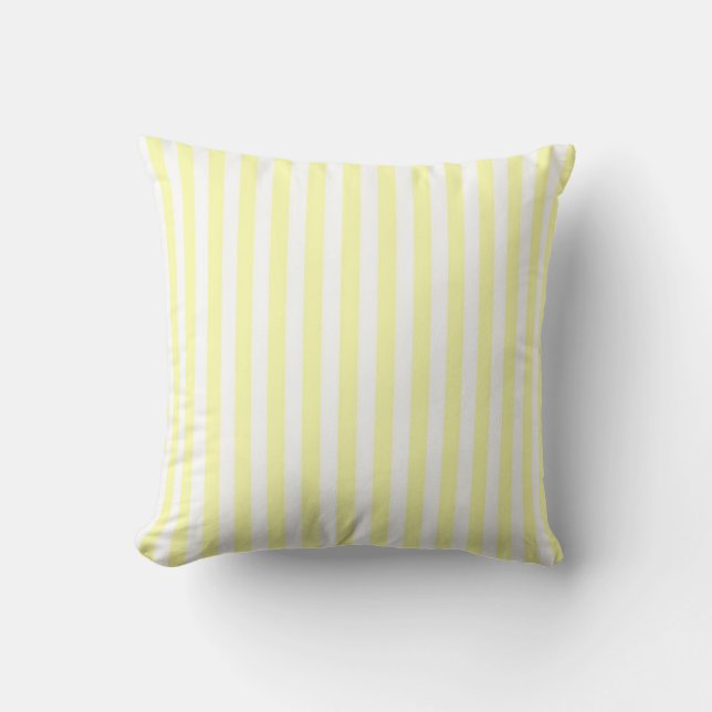 Pastel Yellow Stripe Preppy & Chic Spring Summer  Throw Pillow (Front)