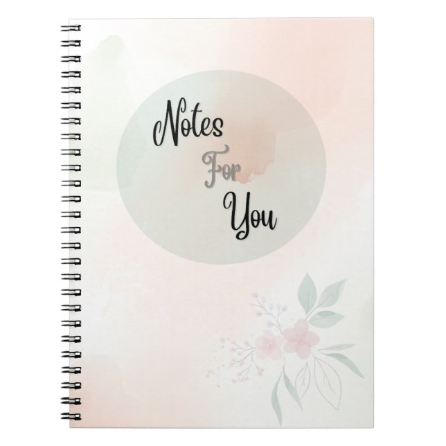 Pastel Yellowish "Notes For You" Spiral Notebook (Front)