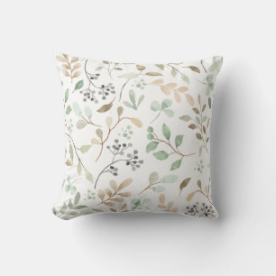 Pastel Zen Leaves Throw Pillow