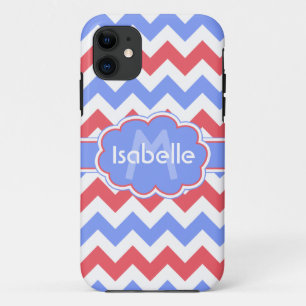Pastel Zigzag Monogrammed iPhone 11 Case