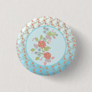 pastellblumen 1 inch round button