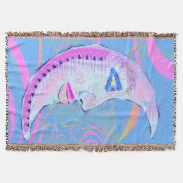 Pastello Luna Throw Blanket (Front)