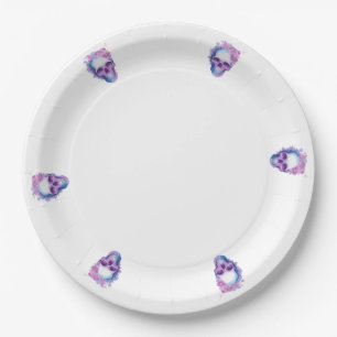 Pastelloween Skulls Paper Plate