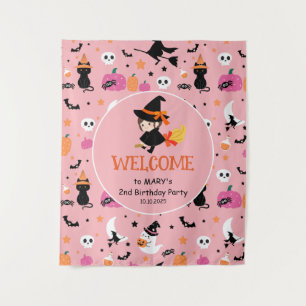 Pasteloween Pattern Halloween Party Welcome Tapestry