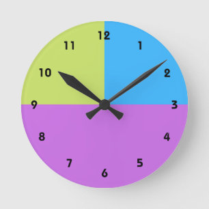 Pastelrino Modern Colour Block Round Clock