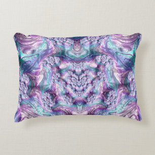 ~ PASTELS ~ Blue Pink Aqua Fractal ~ Original ~ Accent Pillow