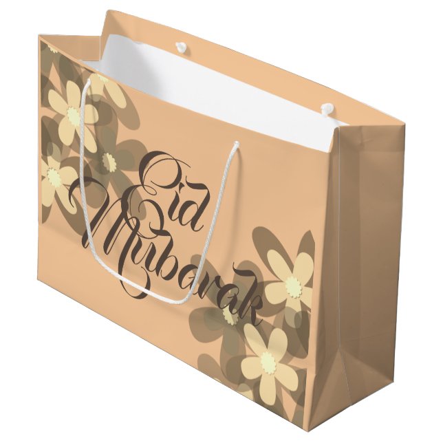 Pastels floral Eid Mubarak gift bag (Front Angled)