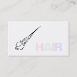 *~* Pastels HAIR Simple Minimal Antique Scissors Business Card