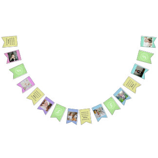 Pastels Happy Birthday to You Any Age 8 Photos Bunting Flags