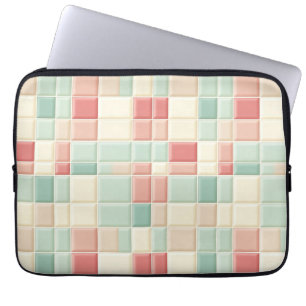 Pastels pattern Faux Ceramic Tiles Laptop Sleeve
