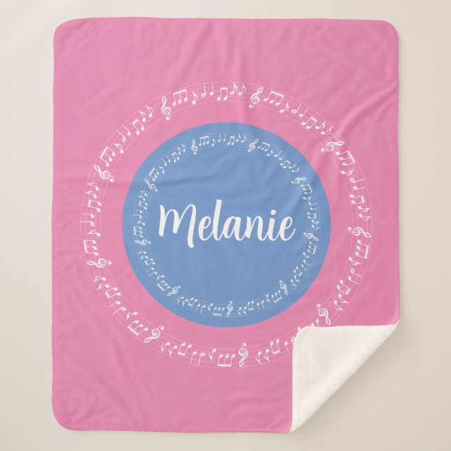 Pastels Sherpa Blanket w/Customized Name (Front)