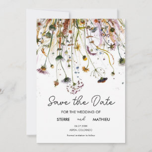 Pastels Simple Wildflowers Save The Date