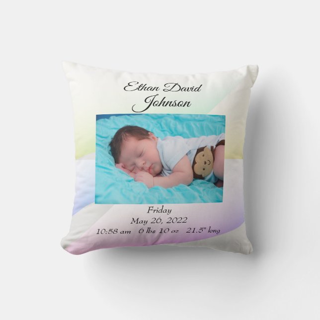 Pastels Triangles Baby Throw Pillow (Front)