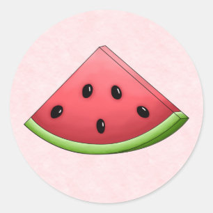 Pastèque avec Stickers Arrière - plans roses