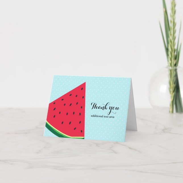 Pastèque Bleu Fun Été Fruit Pli Merci (Devant)