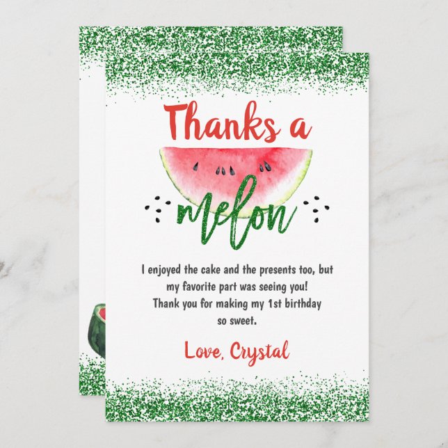 Pastèque douce merci un anniversaire de melon (Devant / Derrière)