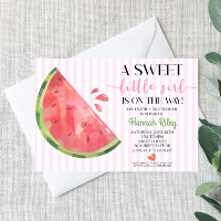 Pastèque rose Baby shower à thème Invitation