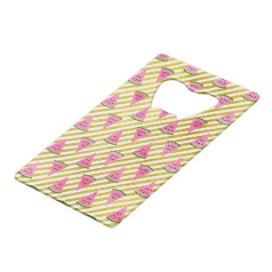 Pastèque rose et motif jaune d'été de rayure