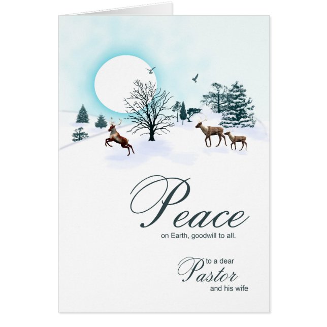 Pasteur et son épouse, Noël avec le renne (Devant)