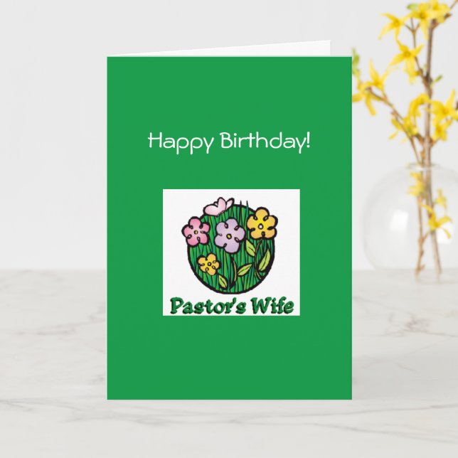 Pasteurs Anniversaire Femme Carte chrétienne BL (Fleur jaune)