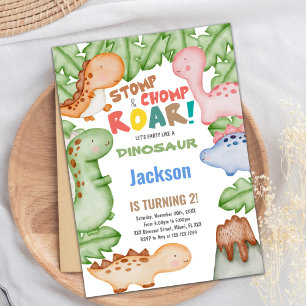Pastil Colour Dinosaur Birthday Invitations