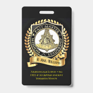 Pastmaster/ Knight Templar Badge