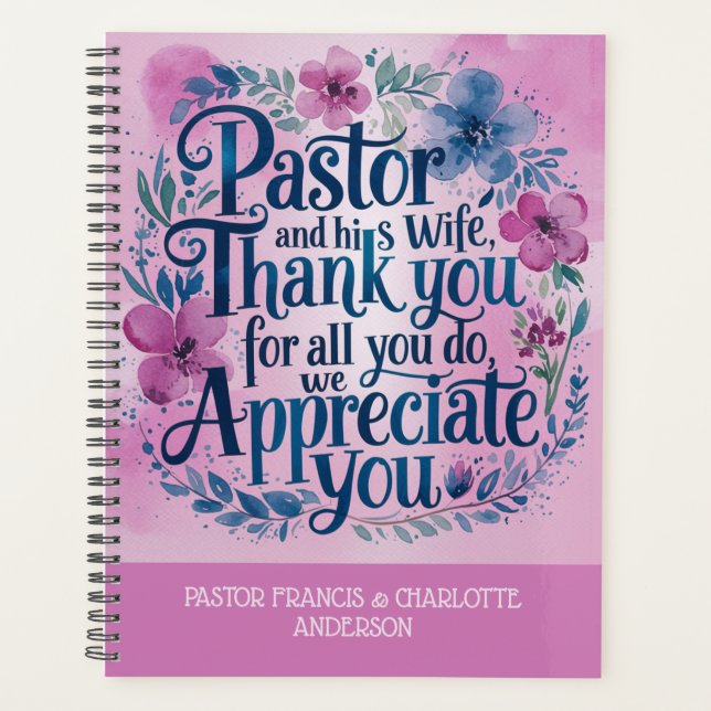 ✝️Pastor and Pastor's Wife Appreciation Gift Names Planner (Front)