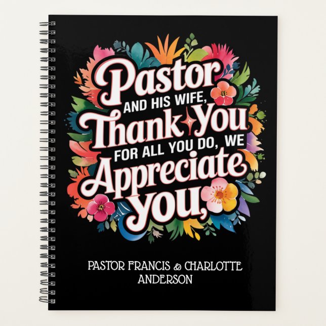 ✝️Pastor and Pastor's Wife Appreciation Gift Names Planner (Front)