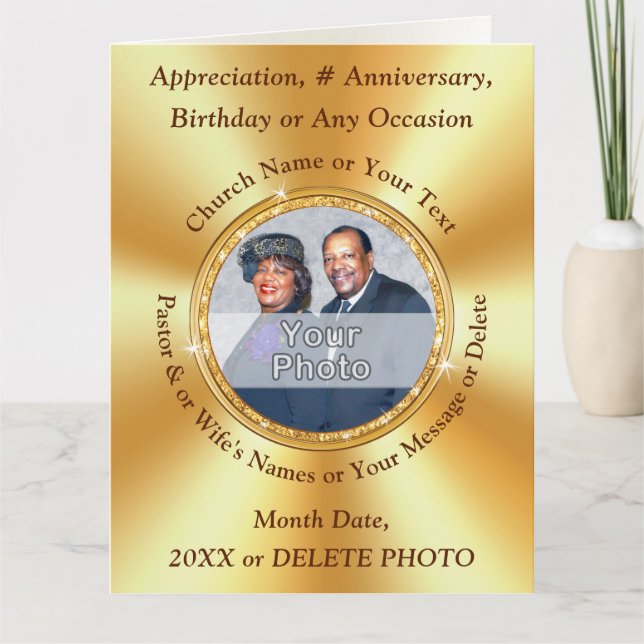 Pastor Anniversary Cards, Birthday, Retirement... Card (Front)