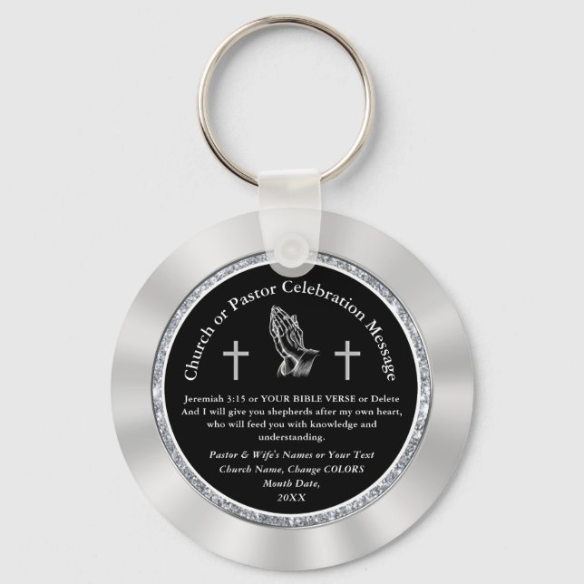 Pastor Anniversary Favours or Church Anniversary Keychain (Front)