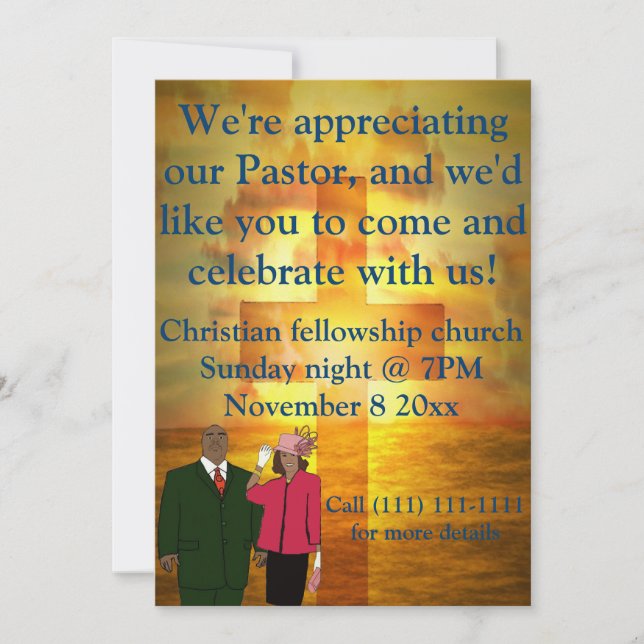 Pastor appreciation celebration invitation (Front)