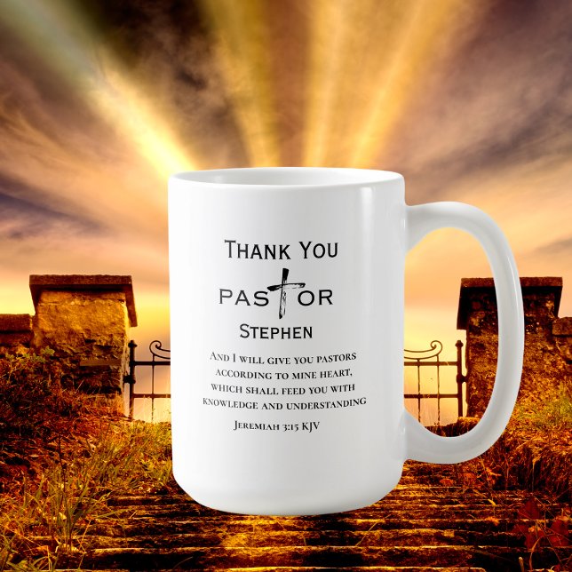  Pastor Appreciation Cross Scripture Personalized  Coffee Mug (Creator Uploaded)