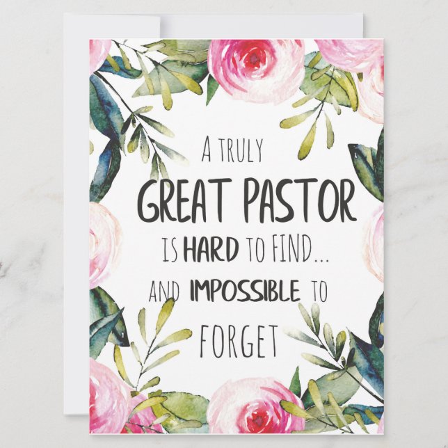 Pastor appreciation Gift Pastor Thank you quote Card (Front)