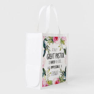 Pastor appreciation Gift Pastor Thank you quote Reusable Grocery Bag