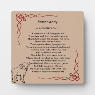 Pastor Appreciation Plaque With Personalized Name