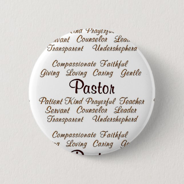 Pastor Attributes 2 Inch Round Button (Front)