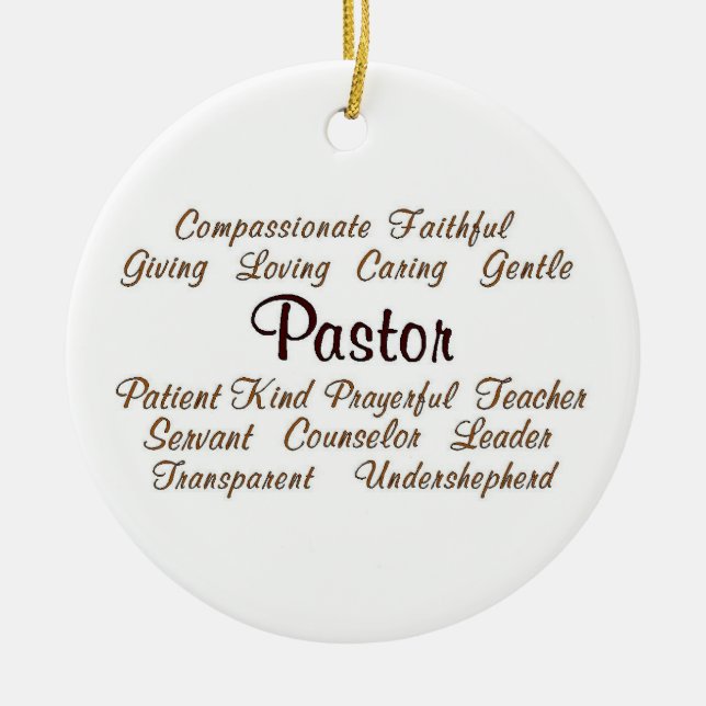 Pastor Attributes Ceramic Ornament (Front)