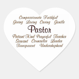 Pastor Attributes Heart Sticker