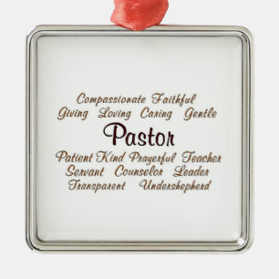 Pastor Attributes Metal Ornament