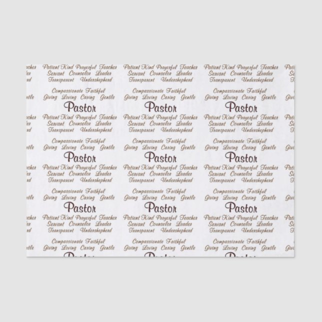 Pastor Attributes Tissue Paper (Front)