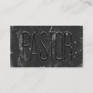 Pastor Black Grunge Chalkboard Church Business Card