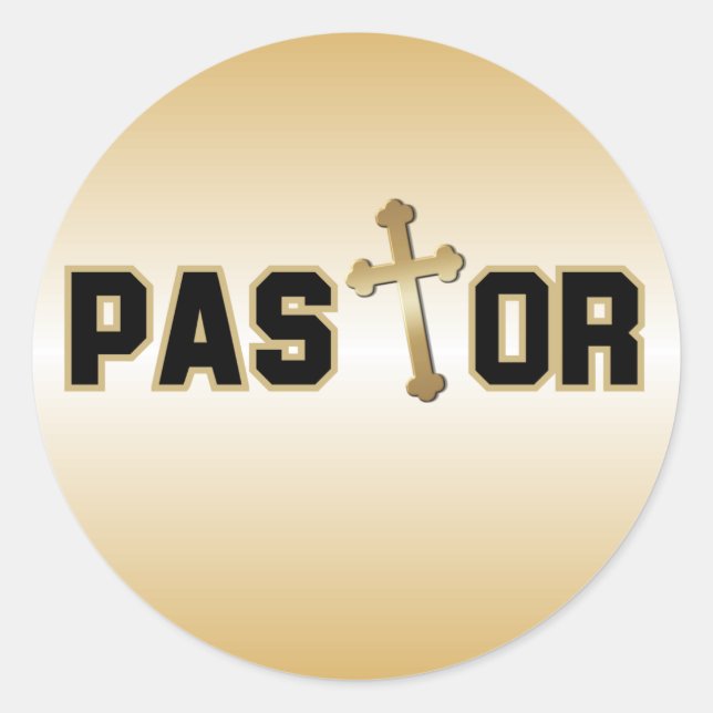 Pastor Classic Round Sticker (Front)