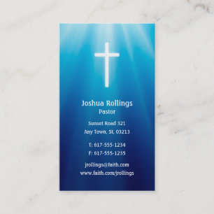 Pastor Cross Elegant Business Card