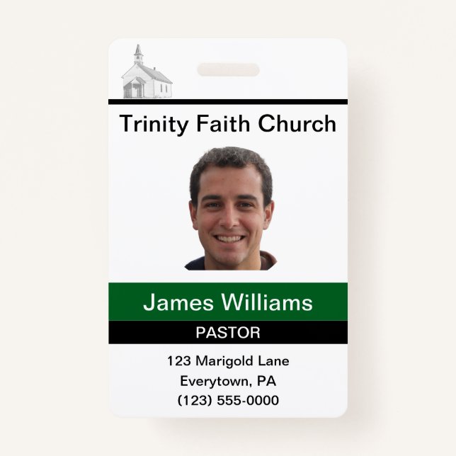 Pastor Custom Badge (Front)