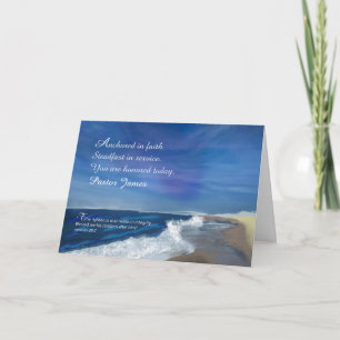 Pastor Custom Name Religious Father's Day Ocean Card