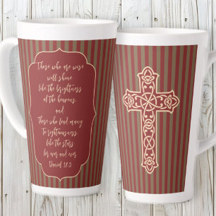 Pastor Gift Those Who Lead Many Scripture Cross Latte Mug