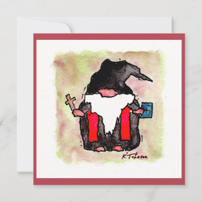 "Pastor Gnome" Greeting Card (Front)