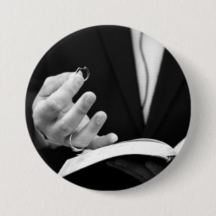 Pastor Holding Ring 3 Inch Round Button