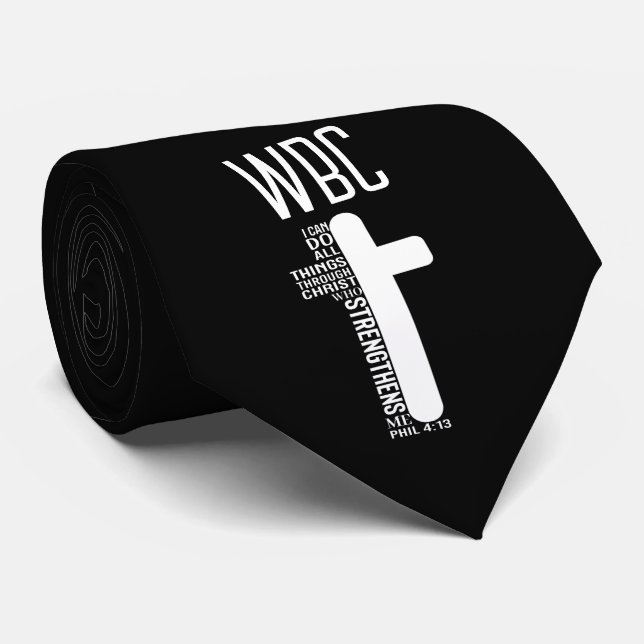  Pastor Initials Church Name  Philippians 4 13  Tie (Rolled)